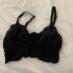 Aerie black lace and ribbed bralette